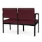 Lesro Lenox Steel 2 Seater with Center Arm, Wine/Mulberry (Red) Seat, Wine/Mulberry Back, 43.5 W 24.5 L LS2103 - alternate 2